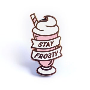 Frosty Milkshake - Cute Hard Enamel Pin - Cute Lapel Pin Gift Stocking Stuffer