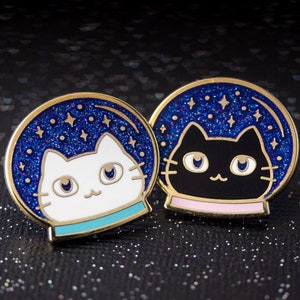 Space Cats Cute Hard Enamel Pins Lapel Pin Gift Stocking Stuffer image 2