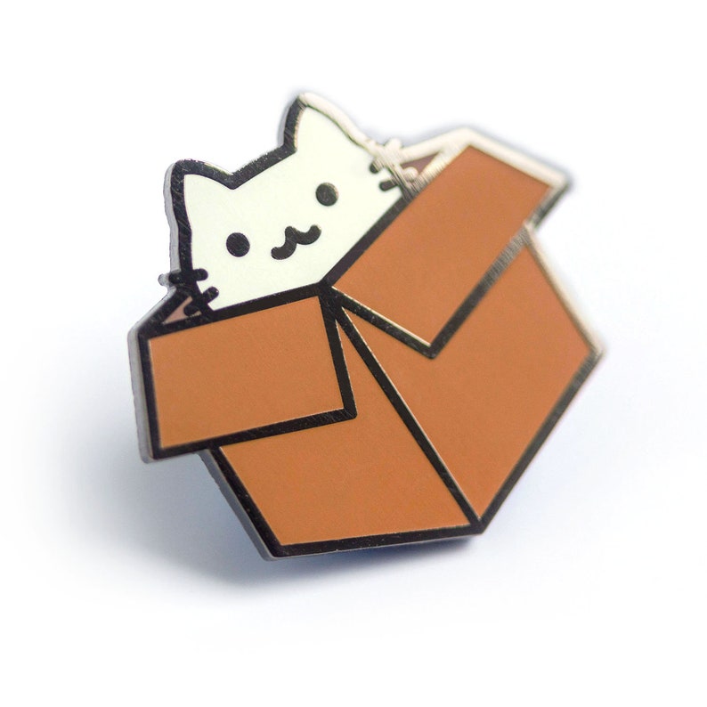 Box Cat Hard Enamel Pin Cute Lapel Pin Gift Stocking Stuffer image 8