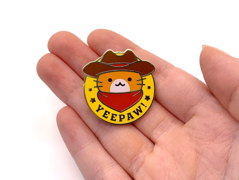 Yeepaw Cowboy Cat Hard Enamel Pin Cute Lapel Pin Gift image 5