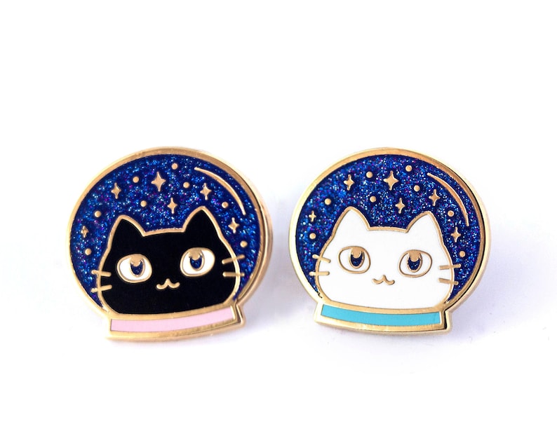 Space Cats Cute Hard Enamel Pins Lapel Pin Gift Stocking Stuffer image 1