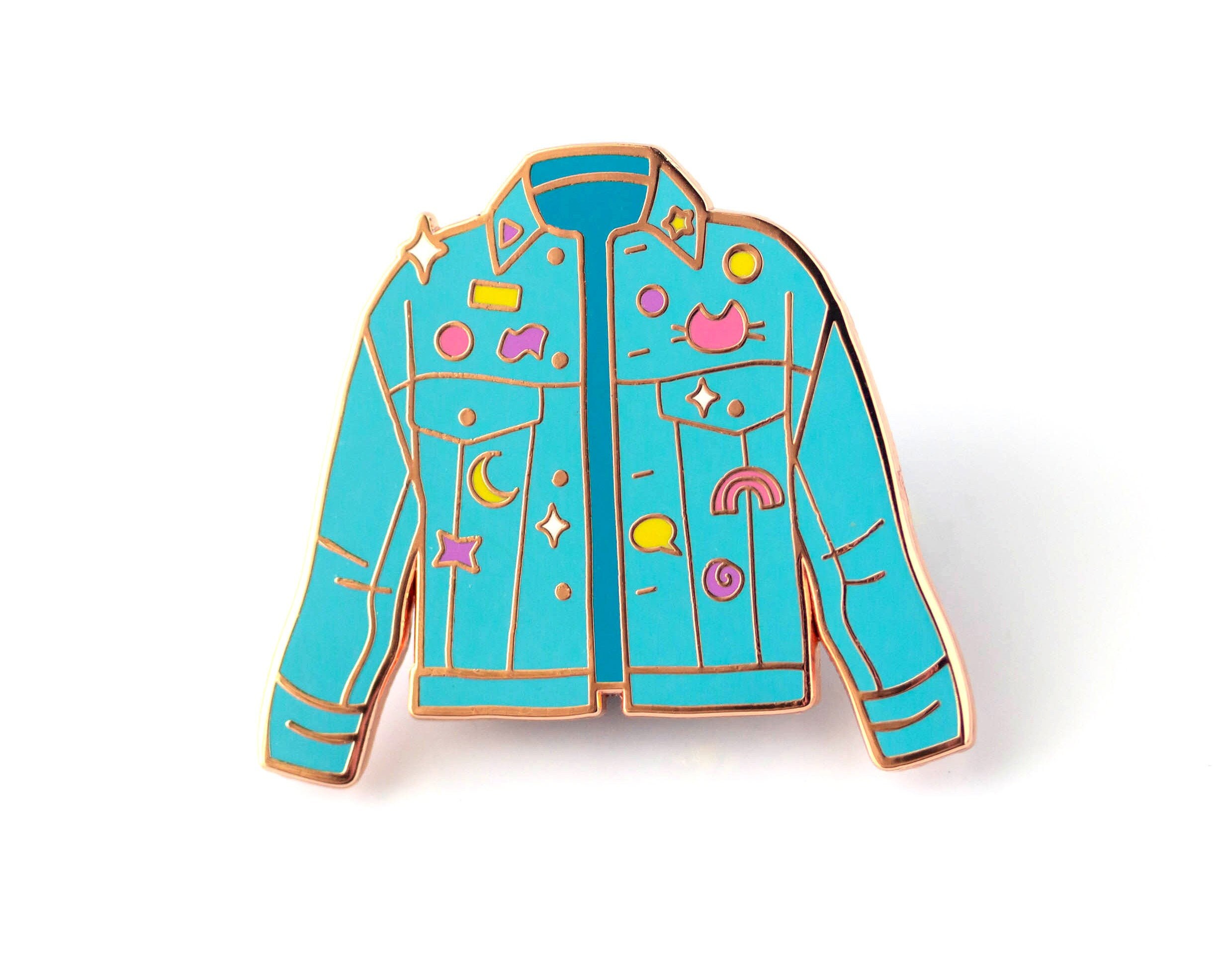 Denim Jacket Retro Meta Hard Enamel Pin Cute Lapel Pin Gift Etsy