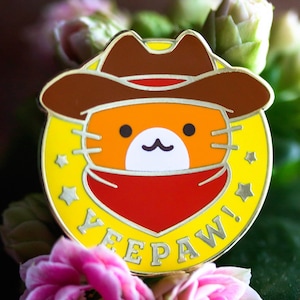 Yeepaw Cowboy Cat Hard Enamel Pin Cute Lapel Pin Gift image 4