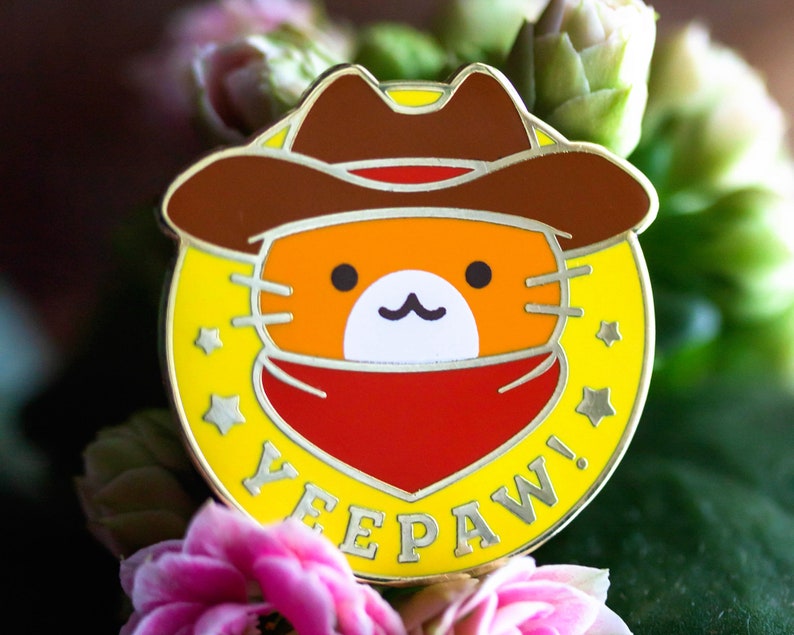 Yeepaw Cowboy Cat Hard Enamel Pin Cute Lapel Pin Gift image 4