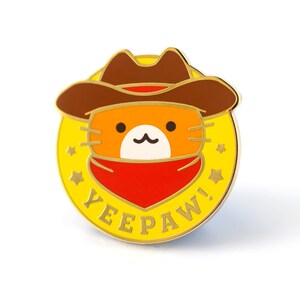 Yeepaw Cowboy Cat Hard Enamel Pin Cute Lapel Pin Gift image 2