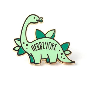 Herbivore Hard Enamel Pin Brontosaurus Dinosaur Cute Lapel Pin Gift image 3