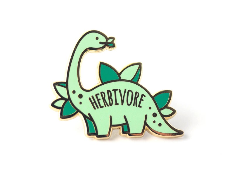 Herbivore Hard Enamel Pin Brontosaurus Dinosaur Cute Lapel Pin Gift image 3