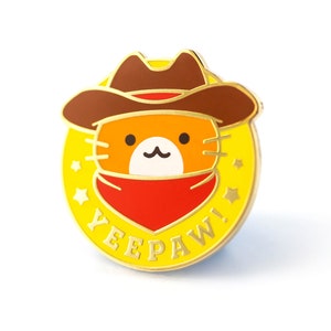 Yeepaw Cowboy Cat Hard Enamel Pin Cute Lapel Pin Gift image 3