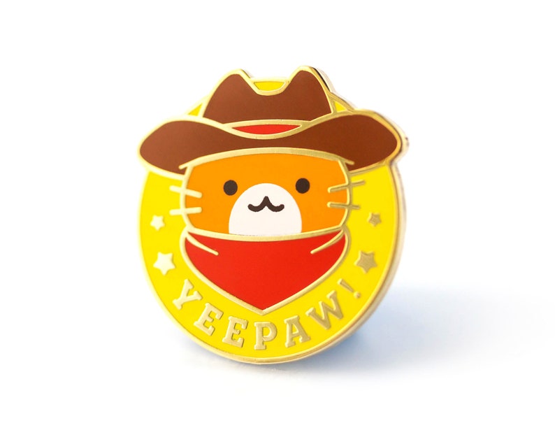 Yeepaw Cowboy Cat Hard Enamel Pin Cute Lapel Pin Gift image 3