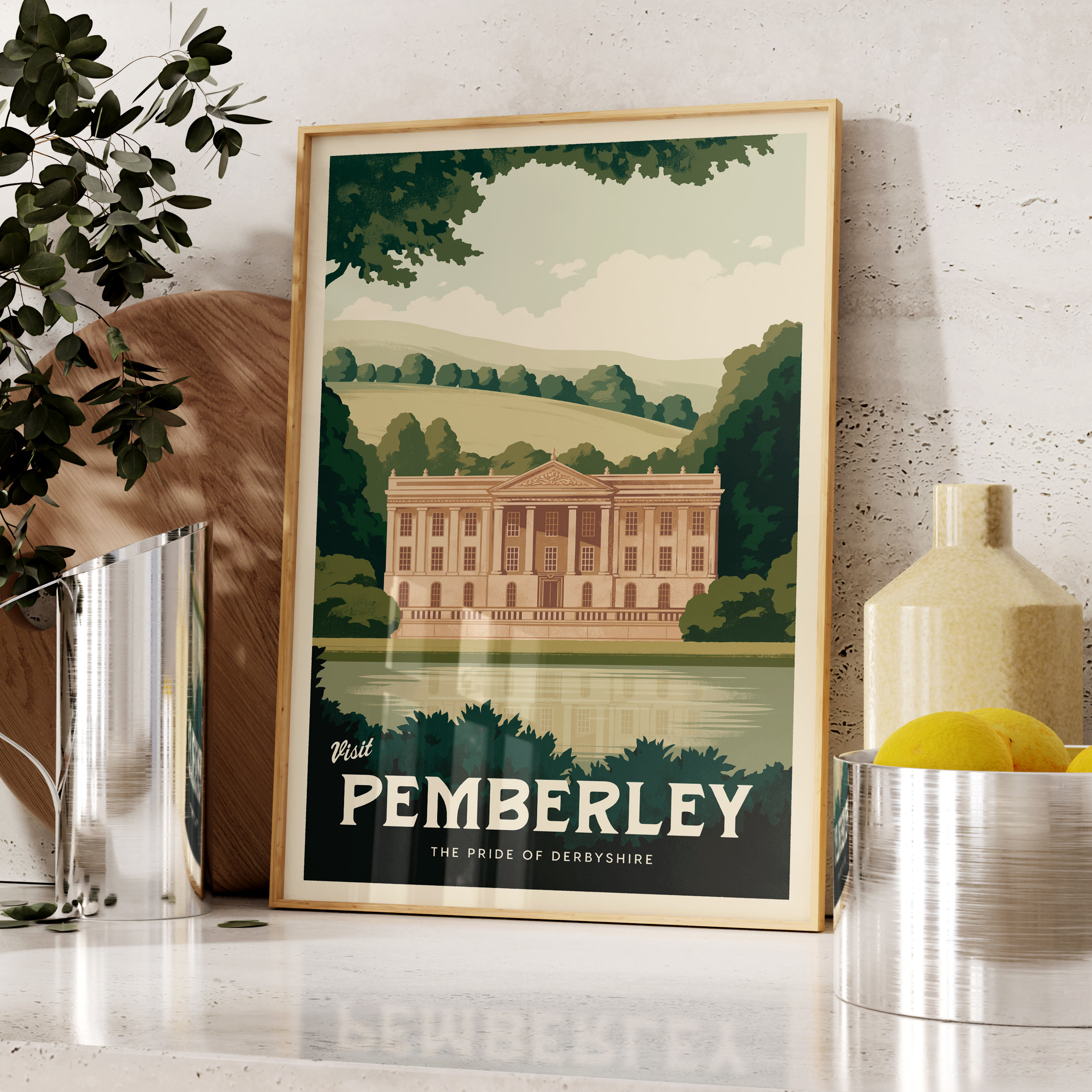 Pemberley Travel Poster - Pride & Prejudice - Minimalist Poster