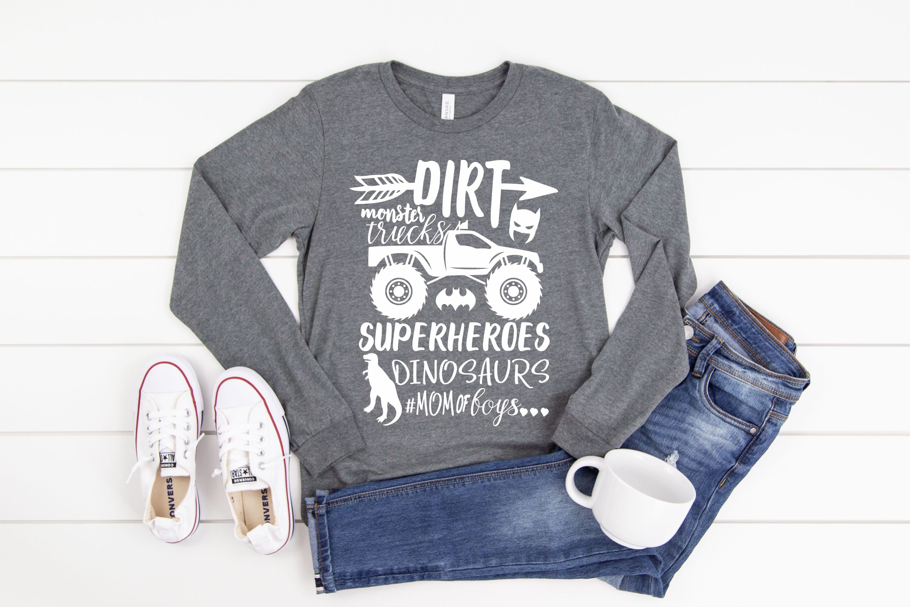 Dirt Trucks Dinosaurs Superheroes T Shirt For Mom Of Boys Dirt Trucks Dinosaurs Superheroes T Shirt For Mom Of Boys