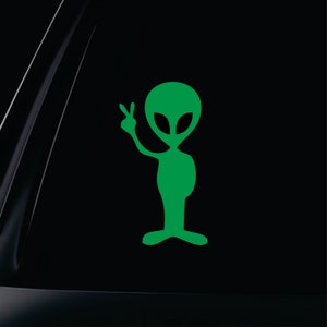 Alien Peace Vinyl Decal Car Truck