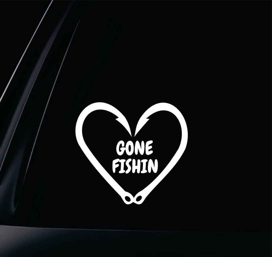 Fish Hooks Heart Gone Fishin default Color is White Etsy