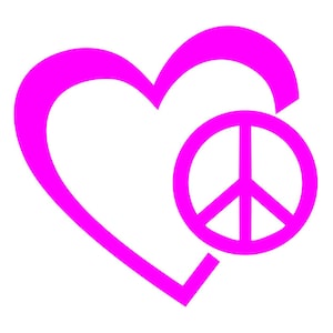 Heart with Peace Sign Vinyl Decal