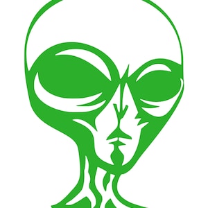 Alien Head Vinyl Decal: Laptop, Window Sticker