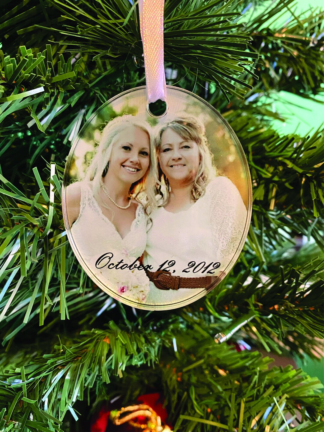 Personalized Christmas Acrylic Ornament. Custom Photo Ornament. Gift for Her. Baby's First ...