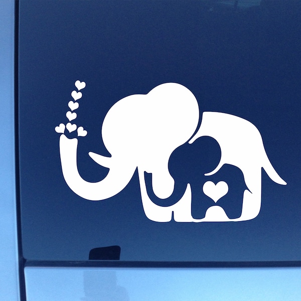 Elephant Love Vinyl Decal, Elephant Window Decal, Elephants, Decals, Stickers.