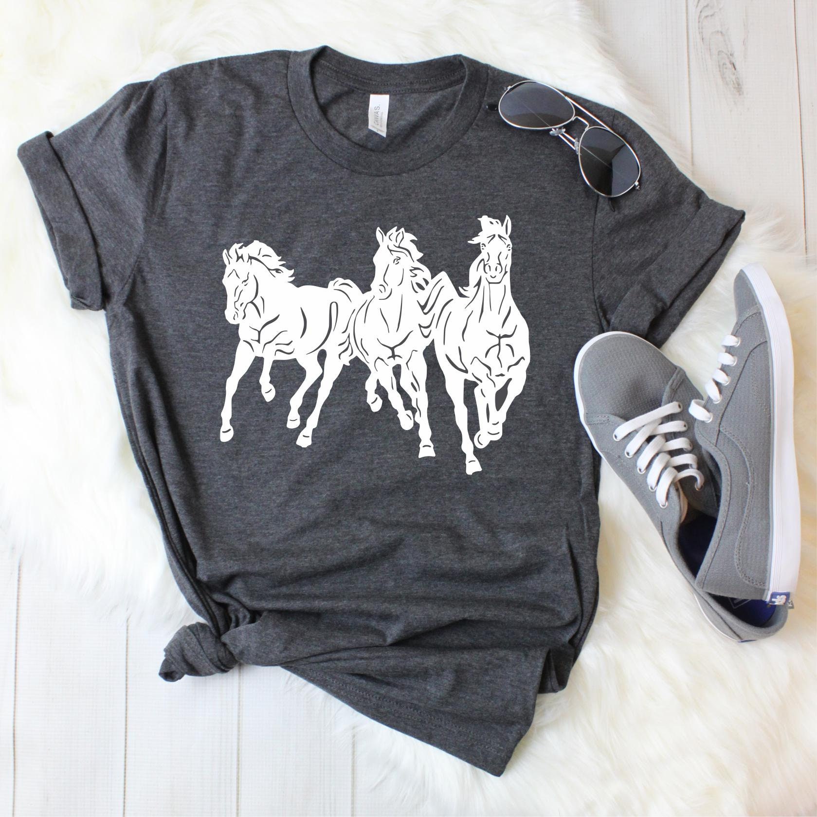 Horses Shirt. Horses Tee. Unisex TShirt. Boyfriend Style Etsy