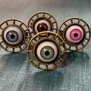 Eyeball Collection - Rings - Small, Brass, Round