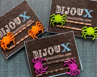 3D Collection - Hair Accessories - Colorful Spiders