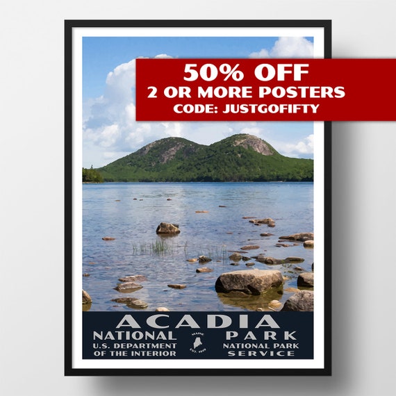 Postcard Multiple Sizes Acadia National Park WPA Vintage-Style Travel Poster 