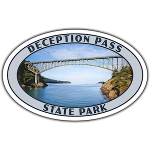 Deception Pass State Park Sticker | Deception Pass Sticker | Vinyl Sticker | 3.25&quot; x 2.1&quot; to 6.25&quot; x 4&quot; | Made in USA | Free Shipping
