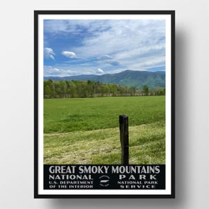 Great Smoky Mountains National Park Poster | Vintage WPA Style Travel Poster | 8&quot; x 10&quot; to 24&quot; x 36&quot; | Made in USA | Free Shipping