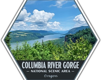 Columbia River Gorge National Scenic Area Sticker | Vinyl Sticker | 2.25" x 2" to 3.4" x 3.0" | Made in USA | Free Shipping
