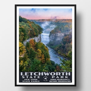 Letchworth State Park Poster | Vintage WPA Style Travel Poster | 8" x 10" to 24" x 36" | Made in USA | Free Shipping