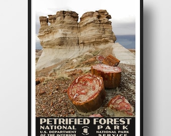 Petrified Forest National Park Poster | Vintage WPA Style Travel Poster | 8" x 10" to 24" x 36" | Made in USA | Free Shipping