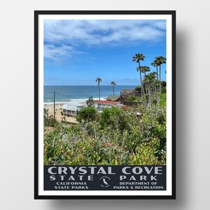 Crystal Cove State Park Poster | Vintage WPA Style Travel Poster | 8" x 10" to 24" x 36" | Made in USA | Free Shipping