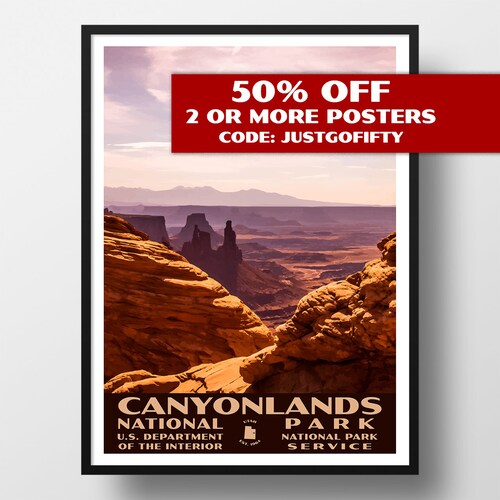 Canyonlands National Park WPA Style Poster. 13 X - Etsy
