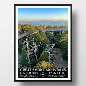 Great Smoky Mountains National Park Poster | Vintage WPA Style Travel Poster | 8&quot; x 10&quot; to 24&quot; x 36&quot; | Made in USA | Free Shipping