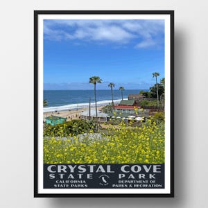 Crystal Cove State Park Poster | Vintage WPA Style Travel Poster | 8" x 10" to 24" x 36" | Made in USA | Free Shipping