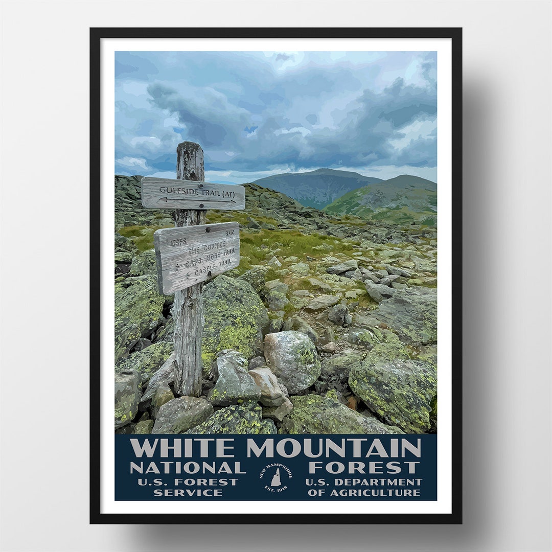 White Mountain National Forest Poster Vintage WPA Style Travel Poster 8