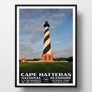 Cape Hatteras National Seashore Poster | Vintage WPA Style Travel Poster | 8&quot; x 10&quot; to 24&quot; x 36&quot; | Made in USA | Free Shipping