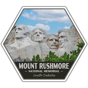 Mount Rushmore National Memorial Sticker | Mount Rushmore Sticker | Vinyl Sticker | 2.25&quot; x 2&quot; to 3.4&quot; x 3.0&quot; | Made in USA | Free Shipping