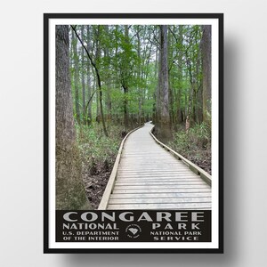 Congaree National Park Poster | Vintage WPA Style Travel Poster | 8&quot; x 10&quot; to 24&quot; x 36&quot; | Made in USA | Free Shipping