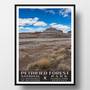 Petrified Forest Poster, Petrified Forest print, national park print, national park poster, teepees, Petrified Forest national park