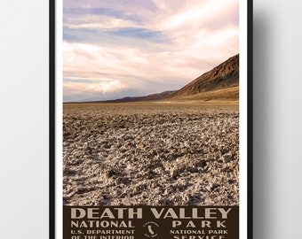 Death Valley National Park Poster | Vintage WPA Style Travel Poster | 8" x 10" to 24" x 36" | Made in USA | Free Shipping