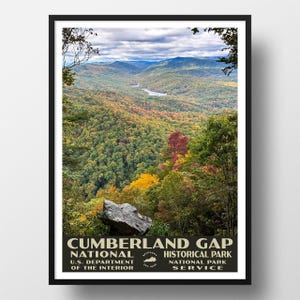 Cumberland Gap National Historical Park Poster | Vintage WPA Style Travel Poster | 8&quot; x 10&quot; to 24&quot; x 36&quot; | Made in USA | Free Shipping