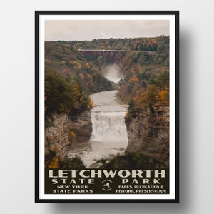Letchworth State Park Poster | Vintage WPA Style Travel Poster | 8" x 10" to 24" x 36" | Made in USA | Free Shipping