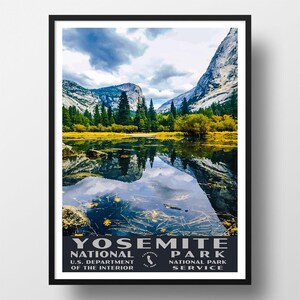 Yosemite National Park Poster | Vintage WPA Style Travel Poster | 8&quot; x 10&quot; to 24&quot; x 36&quot; | Made in USA | Free Shipping