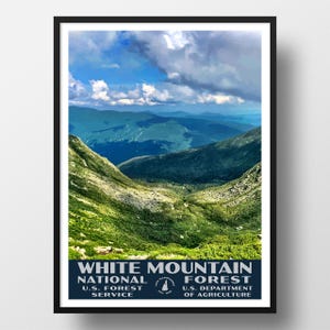 White Mountain National Forest Poster | Vintage WPA Style Travel Poster | 8&quot; x 10&quot; to 24&quot; x 36&quot; | Made in USA | Free Shipping