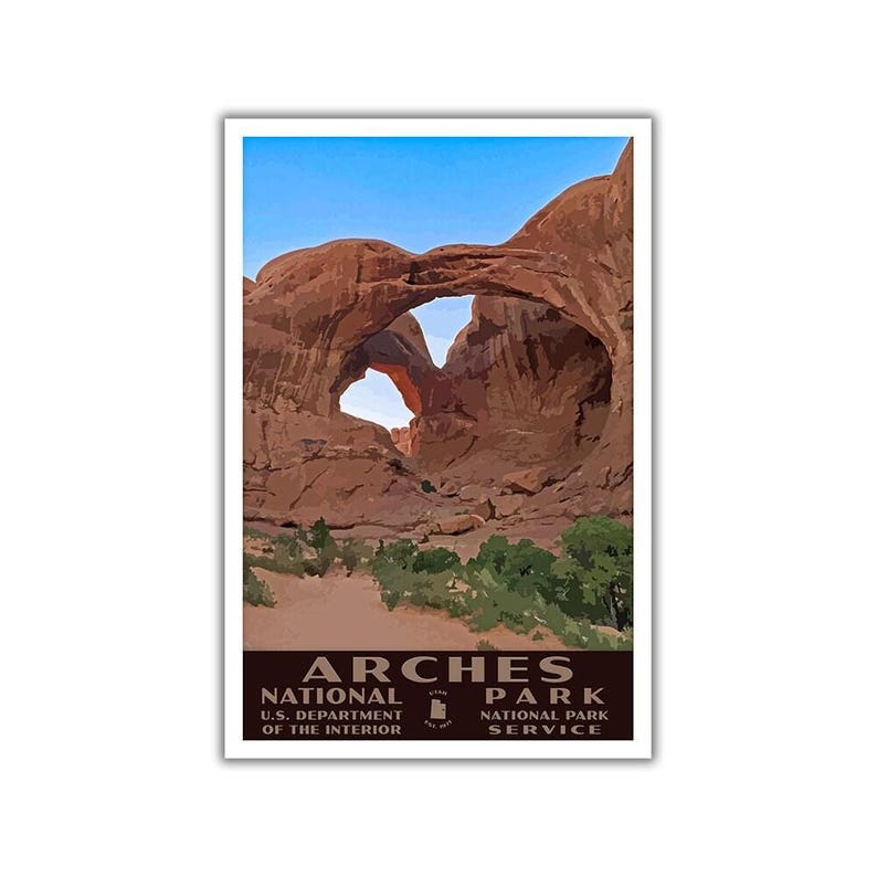 Arches National Park Poster | Vintage WPA Style Travel Poster | 8" x 10" to 24" x 36" | Made in USA | Free Shipping Bild 4
