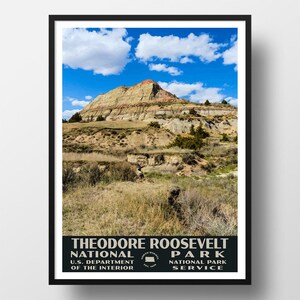 Theodore Roosevelt National Park Poster | Vintage WPA Style Travel Poster | 8&quot; x 10&quot; to 24&quot; x 36&quot; | Made in USA | Free Shipping