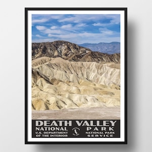 Death Valley National Park Poster | Vintage WPA Style Travel Poster | 8&quot; x 10&quot; to 24&quot; x 36&quot; | Made in USA | Free Shipping