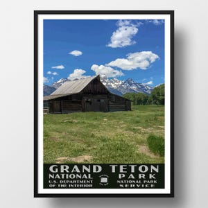 Grand Teton National Park Poster | Vintage WPA Style Travel Poster | 8&quot; x 10&quot; to 24&quot; x 36&quot; | Made in USA | Free Shipping