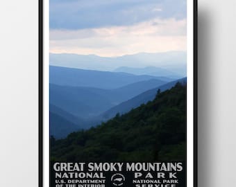 Great Smoky Mountains National Park Poster | Vintage WPA Style Travel Poster | 8" x 10" to 24" x 36" | Made in USA | Free Shipping