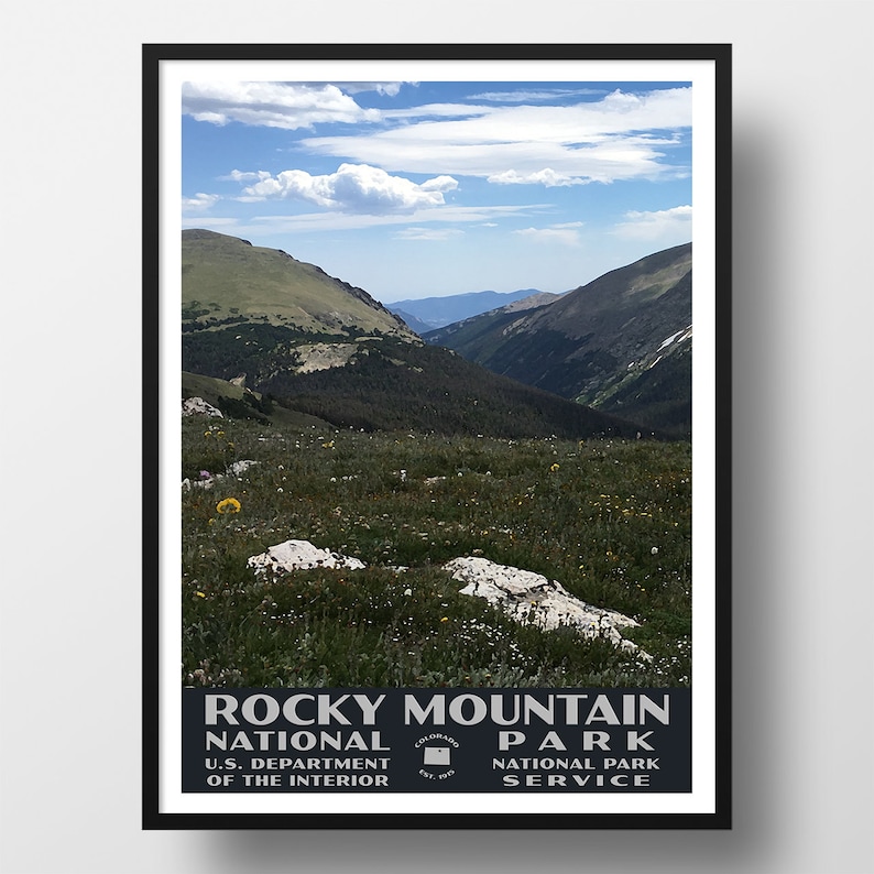 Rocky Mountain National Park WPA-Style Vintage Travel Poster 12x18 Colorado